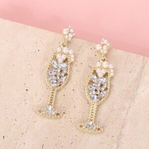 3/$35 NEW Vibrant Retro Simple Style Geometric Rhinestones Drop Earring